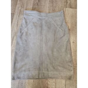z spoke zac posen Leather/suede  Gray Pencil  Skirt Size 6‎